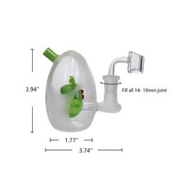 Waxmaid Frosted Yoshi Egg Glass Bubbler Water Pipe three holes diffused percolators high quality borosilicate glass hookah US warehouse retail order free shipping