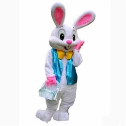 2018 Factory direct PROFESSIONAL EASTER BUNNY MASCOT COSTUME Bugs Rabbit Hare Adult Fancy Dress Cartoon Suit2917