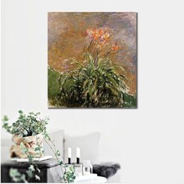 Hamerocallis Claude Monet Painting Handmade Oil Reproduction Landscape Canvas Art High Quality