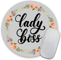 B o s s Lady Mouse Pad Mouse Pad Custom Mouse Pad Customised Round Non-Slip Rubber Mousepad 7.9 Inch