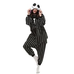 Pumpkin King Jack Skellington Women and Men Kigurumi Polar Fleece Costume for Halloween Carnival New Year Party welcome Drop Shipp2479