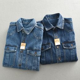 Men's Jackets Heavy Duty Denim Shirt For Boys With Loose Fit And Long Sleeves