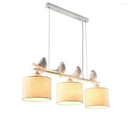 Pendant Lamps Nordic Indoor Hanging Lamp Lampadario Modern Fabric Lights With Lampshades Vintage Bird Deco Luminaria Pendente