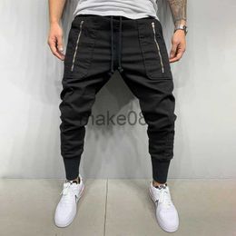 Men's Pants Cargo Pants Men 2021 Hip Hop Streetwear Cotton Fashion Casual MultiPocket Zipper Pencil Pants Men Green Joggers Sweatpants J230714