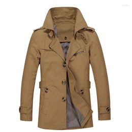 Men's Trench Coats 2023 Spring And Autumn Fashion Solid Colour Long Coat Men Casual Loose Comfortable High Quality Large Size M-5XL