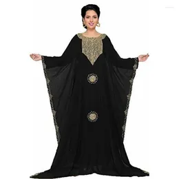 Ethnic Clothing 60 INCH Black Kaftan Abaya Royal Moroccan Robe Dubai Wedding European And American Fashion Trends