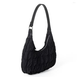 Evening Bags Solid Shopping Bag Female Clutch Tote Women Shoulder Dumpling Underarm Sweet Armpit Pleated Handbag