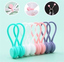 Magnetic Twist Cable Ties Silicone Cable Holder Clips Cord Wrap Strong Holding Stuff Cables Organizer For Home Office JL1556