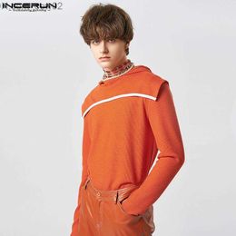 Men's Hoodies Sweatshirts Men's Socks Fashion Casual Style Top INCERUN Men's Stripe Splicing Work Hoodie Men's Hot Long Sleeve Hoodie Sweater S-5XL 2023 Z230714