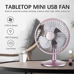 Electric Fans 6 inch Portable Desktop Fans USB Fan Mute Cooler Air Circulator Travel Adjustable Speed Small Air Conditioning Fan