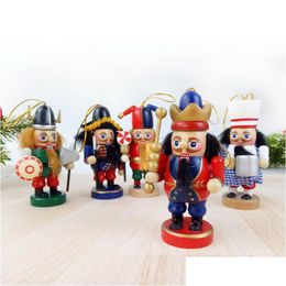 Christmas Decorations 6Pcs Nutcracker Decoration 10Cm Wooden Soldier Creative Gift Pendant Puppet For Child Dbc Drop Delivery Home G Dhjc7