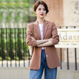 Women's Suits 2023 Jacket Women Fashion Pocket Loose Basic Coat OL Styles Spring Autumn Blazers For Business Work Blazer Outwear Tops