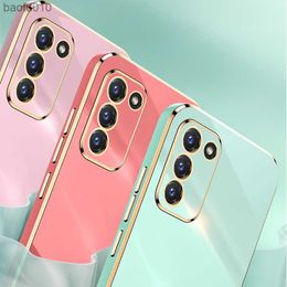 Plating Square Phone Case On For Samsung Galaxy S20 Fe Plus S21 Ultra S 20 21 S20fe 5g Luxury Silicone Cover L230619