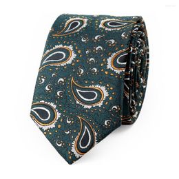 Bow Ties Linbaiway 6cm Necktie Male Polyester Paisley Floral Jacquard Cashew Skinny Tie Men's Formal Dress Neck Custom Logo