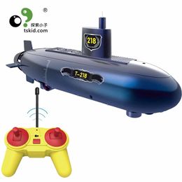 Electric/RC Boats Funny RC Submarine Toys 6 Channels Mini Remote Control Under Water Ship Boat Model Kids Educational Stem Boats Toy For Children 230713