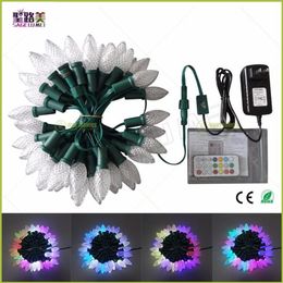 500pcs C7 C9 10lot Whole Waterproof IP68 Addressable RGB Full Color DC12V WS2811 LED Christmas Pixel String Light Green Wire M2683