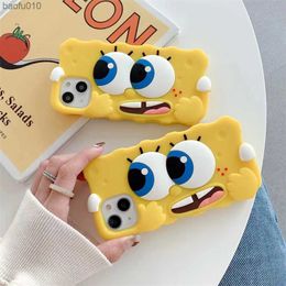 Cute Funny big eyes Boy Phone Case For iPhone 13 12 11 Pro Max X XR XS Max SE 2020 6s 7 8 Plus Lovely Soft Silicone Back Cover L230619