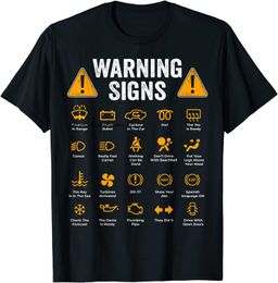 Men's T-Shirts Funny Driving Warning Signs 101 Auto Mechanic Gift Driver T-Shirt Fashion Casual T Shirt Cotton Mens Tops Tees Casual 230713