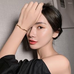 Charm Bracelets Design Bangles Bamboo Shape Adjustable Size Bracelet For Woman Fashion Luxury Korean Jewellery Retro Girl's Unusual 2023