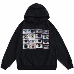 Men's Hoodies 2023 Unisex Oversize Long Sleeve Cotton Tops Men Retro Hoodie Sweatshirts Womens Spring Eyes World Graphics Pullover