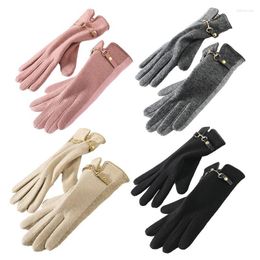 Cycling Gloves Women's Winter Touch Screens Warm Fleece Lined Elastic Cuff Texting