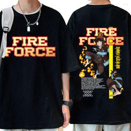 Men's T Shirts Anime Fire Force Shirt Manga Shinra Kusakabe Graphic T-Shirts Men Women Summer Cotton Casual Oversized Streetwear Tops