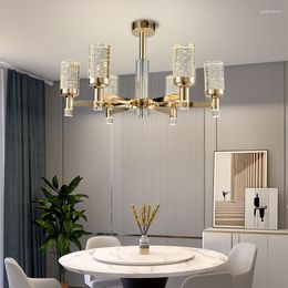 Chandeliers AiPaiTe Post-modern Minimalist LED Crystal Bubble Column Villa Hall Main Light Restaurant Bedroom Lamps