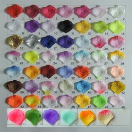 2000pcs lot Silk Rose Petals Petalas Wedding Decorations Artificial Polyester Flowers Confetti 55 Colors Wedding Decoration Flower2520