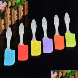 Cake Tools Bake Gadget Sile Soft Spata Butter Cream Scraper High Temperature Eco-Friendly Flat Kitchen Baking Tool Vt0529 Drop Deliv Dhnvf