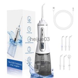 Teeth Whitening Fairywill Oral Irrigator OLED Display Water Flosser 5 Modes Portable Dental Water Jet 350ML Water Tank Teeth Cleaner USB Charge x0714