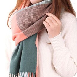 Scarves Autumn And Winter Fresh Literary Style Warm Scarf Soft Waxy Long Thickened Student Adult Plaid Bib Shawl Female