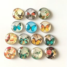 Fridge Magnets 14pcs/lotVarious Butterfly Crystal Glass fridge magnet Cartoon animal message sticker Kitchen home Decor 230714