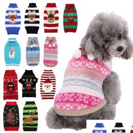 Dog Apparel Knitted Christmas Sweater Vest For Cats Dogs Puppys Warm Winter Spring Pet Coat Xxs-Xxl Drop Delivery Home Garden Supplie Dhlum