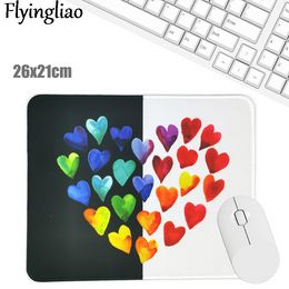 Black White Heart Love Creative Office Keyboard Pad Kawaii Laptop Mouse Mat Anti Slip Desk Mats Custom Desk Pad