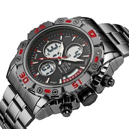 Montre Top Luxury Brand Stryve 8018 Military Led Clock Stainless Steel Waterproof Quartz Digital Dual Time Watch For Men 2019