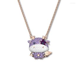 Pendant Necklaces Lovely Star Letter Necklace Purple Cow Clavicle Chain Suitable For Women Christmas Gift