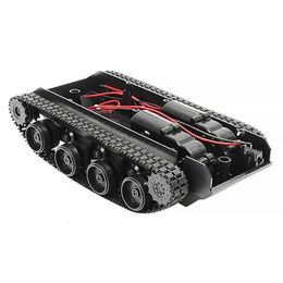 Electric/RC Car 3V-7V Rc Tank Smart Robot Tank Car Chassis Kit Rubber Track Crawler For Arduino SCM 130 Motor Diy Robot Toys For Children 230713