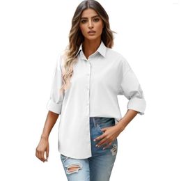 Women's Blouses 2023 Autumn Button Up White Shirts For Women Office Casual Blouse Long Sleeve Loose Shirt Tops Blusa Chemise Femme