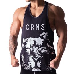 Mens Tank Tops Men Bodybuilding Gym Fitness Cotton Sleeveless Shirts Sports Training Clothing Male Casual Print Stringer Singlet Vest 230713