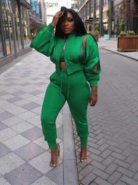 Women's Two Piece Pants INS Sexy Tracksuit Women Two 2 Piece Set Outfits Summer Clothes Full Sleeve Cutout Shirt Top and Pants Suit Streetwear Woman Set T230714