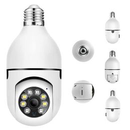 A6 Lampadina fotografica Wireless 1080P Panoramica a 360 gradi Smart HD WiFi Cam Versione notturna Sicurezza domestica Sorveglianza IP CCTV LED Portalampada Telecamera Mini E27 Testa DHL