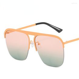 Sunglasses Unisex Fashion Ladies Square Gradient Color Vintage Oversized Sun Glasses For Women UV400