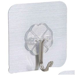 Hooks Rails Thicken Pattern Transparent Strong Self Adhesive Door Wall Hangers Hook Suction Heavy Load Rack Cup Sucker Kitchen Bat Dhdhn