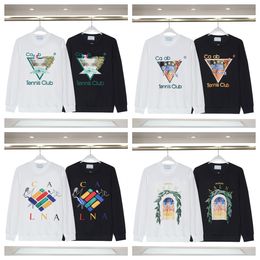 Designer Sweatshirt for Men Fall Spring Center Inverted Casa Badge Embroidery design 100% cotton sweater Loose Shirt oversized plus size M-3XL