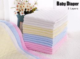 Cloth Diapers 50Pcs lot Reusable Baby Diaper 3 Layer Insert Cotton Washable Care Eco friendly 230713