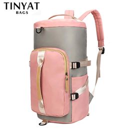 Duffel Bags TINYAT Large Capacity Travel Backpack Weekend Gym Women's Travel Bag Ladies Sports Yoga Luggage Bags Multifunction Men Crossbody 230714