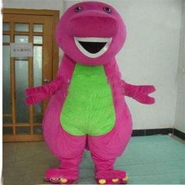 2018 NEW Profession Barney Dinosaur Mascot Costumes Halloween Cartoon Adult Size Fancy Dress199I