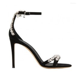 American Sandals Summer European and Ladies High heeled Sandals Diamond Embellished Elegant Thin heel Shoes