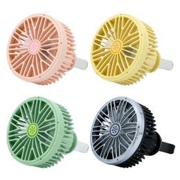 Electric Fans Car Fan USB Fan Air Outlet Lighting LED Creative Car Accessories Three-speed Mini Convenient Fan Car Electrical Appliances