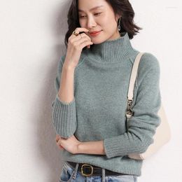 Women's Sweaters 35% High-Quality Cashmere Hedging Winter Sale Thick Casual Fashion Long-Sleeved Knitted Turtleneck Slimming Sweater